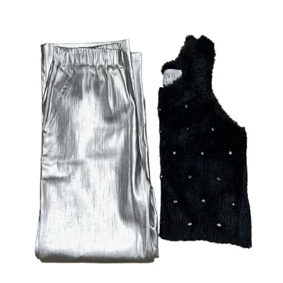 Zara Other - Zara Kids Girls Blue & Silver Pants Set(Size 13-14)